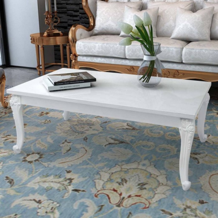 vidaXL Măsuță de cafea, alb extralucios, 115x65x42 cm 243381