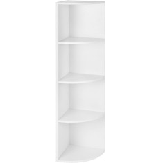 VASAGLE Raft de colt pentru podea, cu 4 nivele, din PAL, 30x30x130cm, alb Household NewTrend