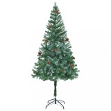 VidaXL Brad de Crăciun artificial cu conuri de pin, 180 cm