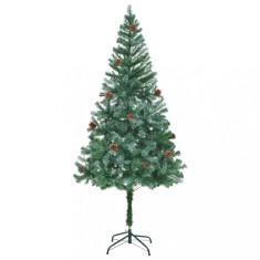 vidaXL Brad de Crăciun artificial cu conuri de pin, 180 cm