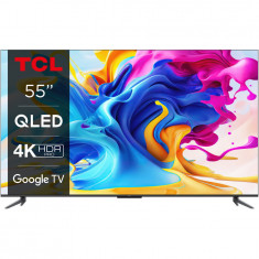 Televizor QLED TCL 55C645, 139 cm, Smart Google TV, 4K Ultra HD, Clasa G