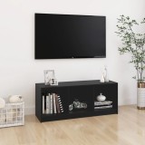 Cumpara ieftin Comodă TV, negru, 104x33x41 cm, lemn masiv de pin