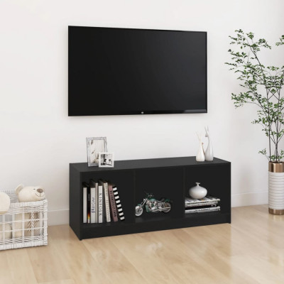 Comoda TV, negru, 104x33x41 cm, lemn masiv de pin GartenMobel Dekor foto