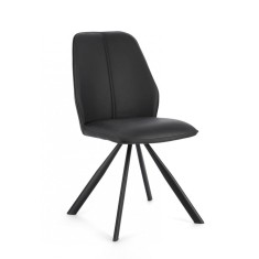 Set 4 scaune otel piele ecologica neagra Maxwell 44x62x88 cm
