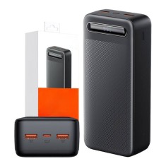 Baterie Externa 30000mAh, Incarcare Rapida 22.5W, Display LED, 2x USB, USB-C, Power Bank Portabil, Compatibil iOS/Android, Negru