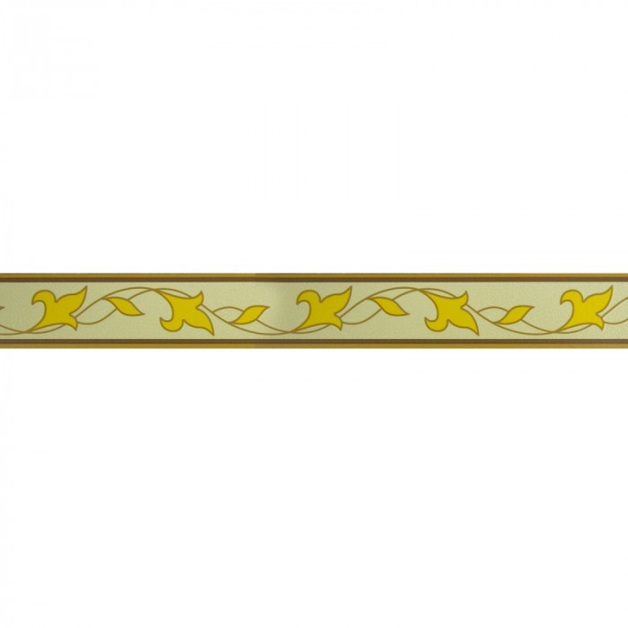 Bordura decorativa pentru tapet, galben, maro, 5.3cm x 10m, F802-222