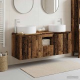 Cumpara ieftin Set dulap baie 3 buc. Lemn vechi 129 x 44,5 x 80 cm