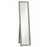 HOMCOM Oglindă cu Ramă din MDF cu Picioare și C&acirc;rlige pentru Utilizare pe Perete sau Mobilă, 37x40x155 cm, Gri | Aosom Romania