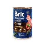 Hrana umeda caini, Brit Premium by Nature, conserva 400 g, toate taliile, adult, carne de porc