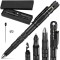 Pix tactic multifunctional, aliaj de aluminiu, negru, 2 capete de surubelnita, cap de pix, cap de ecran tactil, lanterna, cap de spart sticla, i