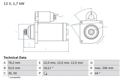 BOSCH 0 986 020 250 starter foto
