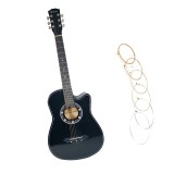 Cumpara ieftin Chitara Clasica Lemn Negru 4/4, 95cm, Incepator, Set Corzi, 6 Corzi, Lemn