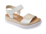 Sandale RIEKER albe, V4476, din piele ecologica