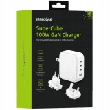Innostyle Super Cube Puternic &Icirc;ncărcător Rapid De &Icirc;ncărcare Gan Călătorie Eu Us Uk Au 4X Usb Usb-C 100W Alb