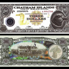 INSULELE CHATHAM █ bancnota █ 3 Dollars █ 2001 █ POLYMER TYVEK UNC necirculata