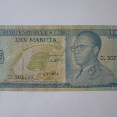 Rara! Congo 10 Makuta 1967 seria:903733