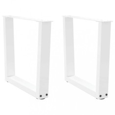 vidaXL Picioare pentru măsuță de cafea &icirc;n formă de V, 2 buc., alb, 50x(42-43,3) cm, oțel 4012629