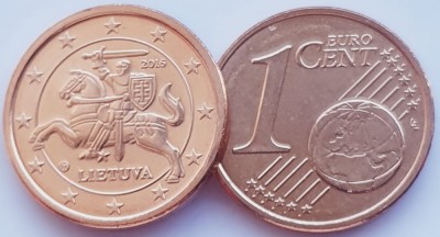 01B11 Lituania 1 euro cent 2016 km 205 UNC foto