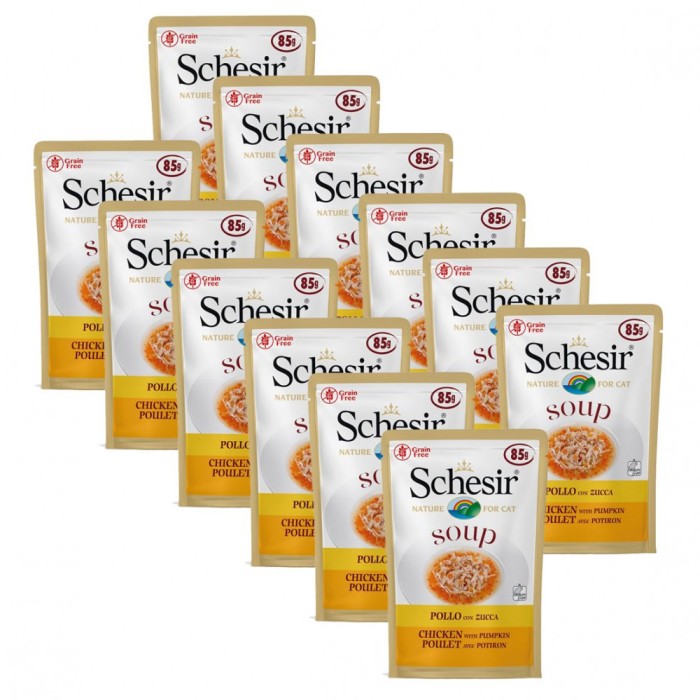 Schesir cat soup pui cu dovleac 12 x 85 g