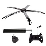 Cumpara ieftin Set placuta balans metalica 26 x 15 cm, baza 60 cm, rolă universală &Oslash;11 mm si cilindru piston, gaz, pentru scaune birou, negru, 35 cm