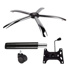 Set placuta balans metalica 26 x 15 cm, baza 60 cm, rolă universală &Oslash;11 mm si cilindru piston, gaz, pentru scaune birou, negru, 35 cm