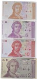 CROATIA SET / LOT 1 + 5 + 10 + 25 DINARI 1991, UNC , necirculate