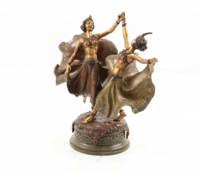 Doua dansatoare- statueta vieneza din bronz masiv WB-17 foto