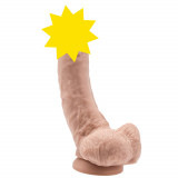 Dildo realist, penis artificial cu testicule și ventuză.