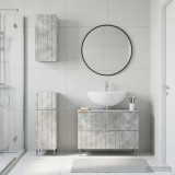 Cumpara ieftin Set de cabinet pentru baie cu 3 piese ZWOLLE Gri Beton
