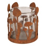 Cumpara ieftin Suport lumanare sticla metal maro Ciupercute &Oslash; 9x10 cm