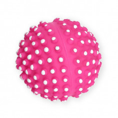 Jucărie pentru câini - minge din vinil cu țepișori, roz 6,5cm