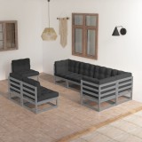 vidaXL Set mobilier de grădină cu perne, 8 piese, lemn masiv de pin 3076676