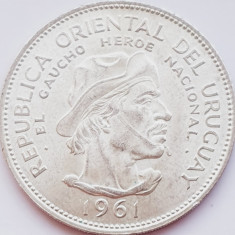 263 Uruguay 10 Pesos 1961 Revolution Against Spain km 43 argint