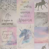 Tapet tematic, unicorn, scris, multicolor, living, tineret, Arthouse 698300