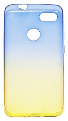 Husa silicon ombre albastru-galben semitransparenta pentru Huawei P9 Lite Mini (Y6 Pro 2017) foto