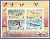 DB1 Fauna Africana WWF Tanzania 1977 MS MNH, Stampilat