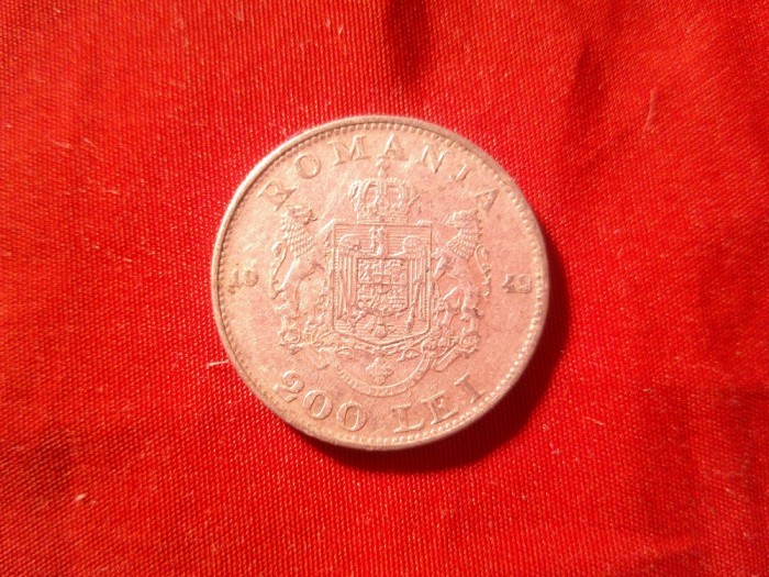 Moneda 200 lei 1942 , Mihai I , argint , cal. f. buna