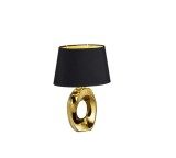 Veioza/Lampa de masa TABA, negru/auriu, dulie E14 -TRIO