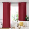 Draperie din catifea blackout cu inele auriu antic, Madison, 200x220 cm, densitate 700 g/ml, Dark Scarlet, 1 buc