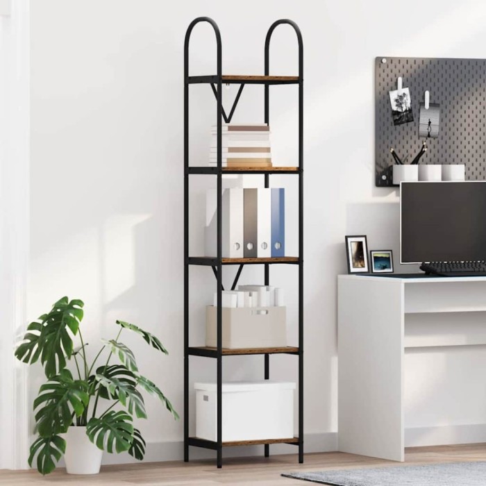 vidaXL Raft pentru cărți Lemn vechi 40 x 30 x 183 cm Lemn compozit