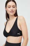 Puma sutien de baie culoarea negru, cupa usor rigidizata