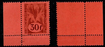 ROMANIA 1945 Oradea II timbru 30f dantelat cu punte atasata si margine de coală MNH foto