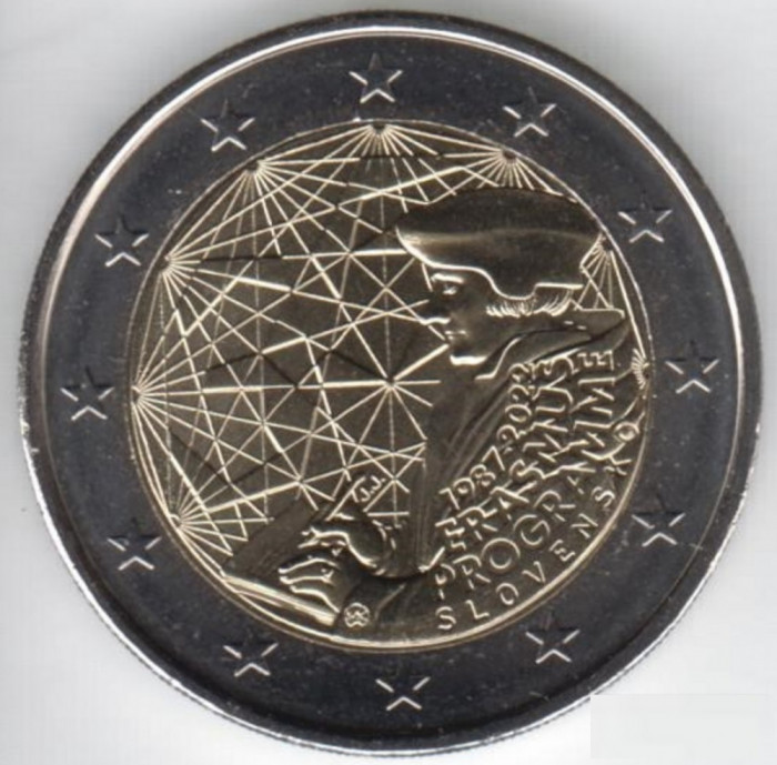 SLOVACIA moneda 2 euro comemorativ 2022_Erasmus, UNC