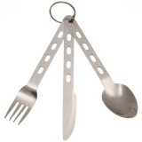 Set tacamuri camping, otel inox, extra light, furculita, cutit, lingura, Fox Outdoor