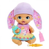 Papusa My Garden Baby Iepuras Brush &amp; Smile, Parfum Floral, Urechi Moi, Set Joaca, Patut Inclus