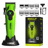 Masina de Tuns Profesionala BIRAI BRDPRO CUT Verde, Motor Puternic 7000 RPM, Lame Precizie din Inox, Autonomie Mare, Aparat Tuns Barba si Par, Accesor