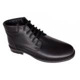 Cumpara ieftin Oferta marimea 39 Ghete barbati casual negre din piele naturala imblanite LGB101N