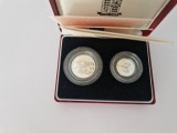 Anglia Set de Doua Monede Argint Proof Five Pence 1990, Europa