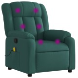 Cumpara ieftin Fotoliu de masaj rabatabil, verde inchis, material textil