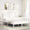 Cadru de pat cu tablie, alb, 120x200 cm, lemn masiv GartenMobel Dekor
